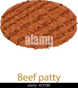 Beef cutlet icon, isometric 3d style Stock Vector