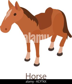 Horse icon, isometric 3d style Stock Vector