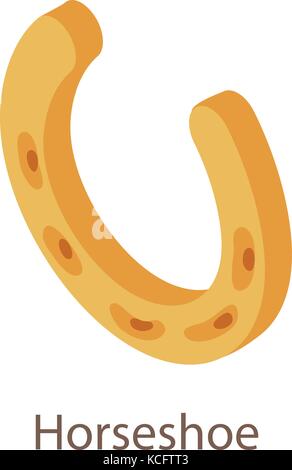 Horseshoe icon, isometric 3d style Stock Vector