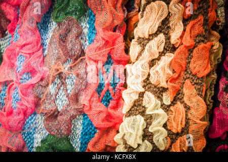 A close up image of coloured fabric Stock Photo
