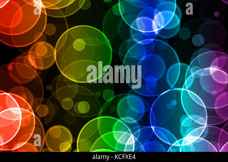 abstract glowing circles on a colorful background Stock Photo