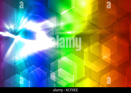 abstract glowing circles on a colorful background Stock Photo