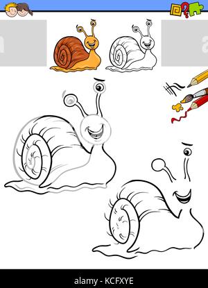 Snail and big mushroom coloring page for kids drawing education. Simple  cartoon illustration in fantasy theme for coloring book Stock Vector |  Adobe Stock