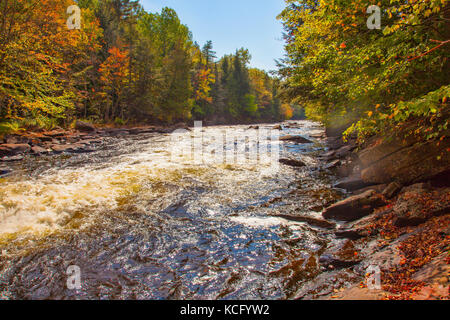 Oxtongue Rapids near  Algonquin Park,Ontario,Canada in the Fall Stock Photo