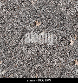 seamless gray grainy sandy ground with leaves. background, texture. Stock Photo