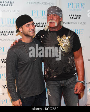 Nick Hogan and Hulk Hogan pictured at PURE Nightclub at Caesars Palace in Las Vegas, Nevada May 5, 2009. © RTNRD / MediaPunch Stock Photo