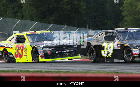 Curb hopping. Ryan Sieg. Car 39. Brandon Jones. Car 33. NASCAR XFINITY Race. Mid-Ohio Sports Car Course. Lexington, Mansfield, Ohio, USA. Track heat s Stock Photo