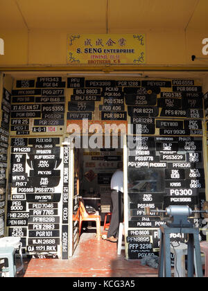 A Shop Making Vehicle Number Plates In Penang Malaysia Stock Photo Alamy