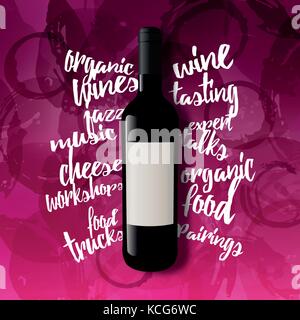 Design idea for presentation of wine bottles. Stock Vector