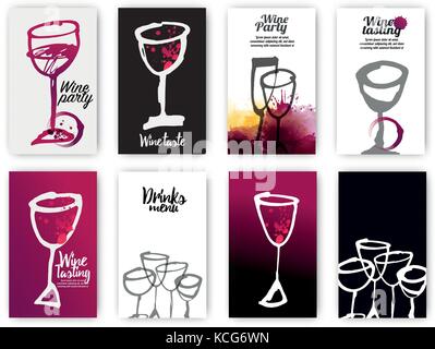Idea of designs with hand drawn drink cups. Templates for invitations, presentations, menus, covers and flyers. Vector Illustration. Stock Vector