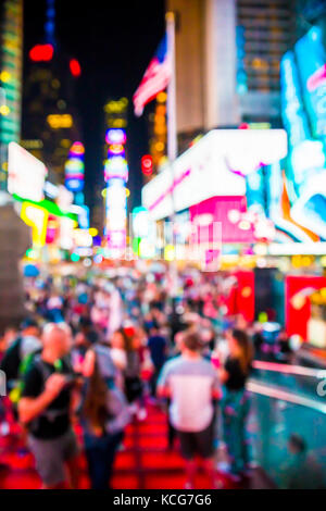 BLURRED LIGHTS TIMES SQUARE MIDTOWN MANHATTAN NEW YORK CITY USA Stock ...