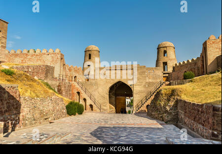 Entrance of Hisor Fortress in Tajikistan Stock Photo