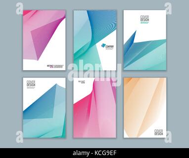 Set of cover design with background of geometric lines. Modern design. Vector Stock Vector