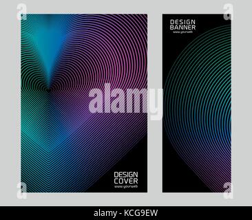 Cover design with background heart shape. Modern design of geometric lines Stock Vector