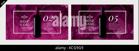 Idea design for catalog, magazine or presentation for wine bottles. Stock Vector