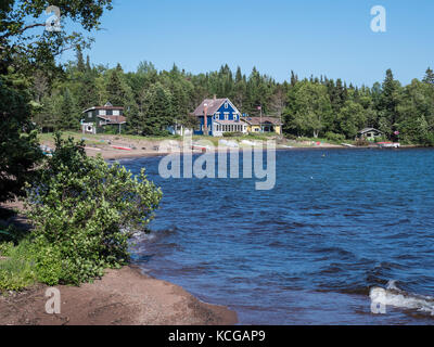 Beach, Silver Islet on the Sibley Peninsula, Lake Superior, Ontario, Canada. Stock Photo