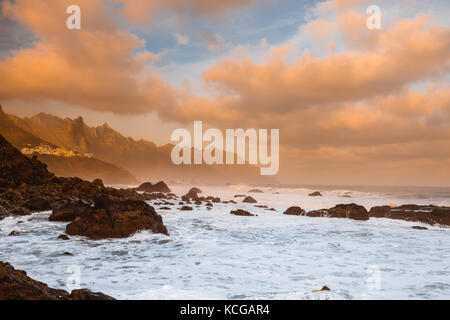 Beautiful sunset over Atlantic Ocean Tenerife island Stock Photo