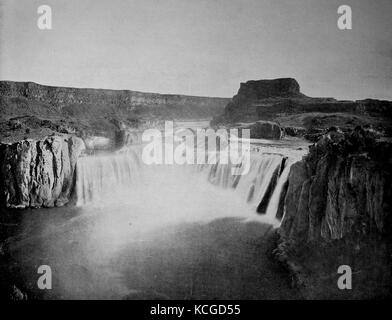 United States of America, the Shoshone Falls, waterfall in the state of Idaho, digital improved reproduction of a historical photo from the (estimated) year 1899 Stock Photo