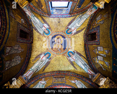 Ceiling of the San Zenone Chapel Mosaics - Basilica di Santa Prassede - Rome, Italy Stock Photo