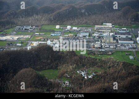 ariel survey over northern Puerto Rico Sept. 26, 2017 after hurricane Maria impacted the island on Sept. 20, 2017. Stock Photo