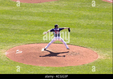 MINNEAPOLIS, MINNESOTA/UNITED STATES - September 15, 2012: Brian Duensing pitching during a Minnesota Twins game on September 15th, 2012. Stock Photo