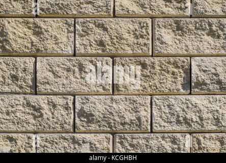 Background from the wall of white brick. yellow beige brick. Brick texture. Seamless design vintage style yellow beige cream tone brick wall detailed  Stock Photo
