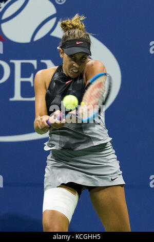 Madison Keys (USA) wins the Women's Semi-Finals at the 2017 US Open Tennis Championships. Stock Photo
