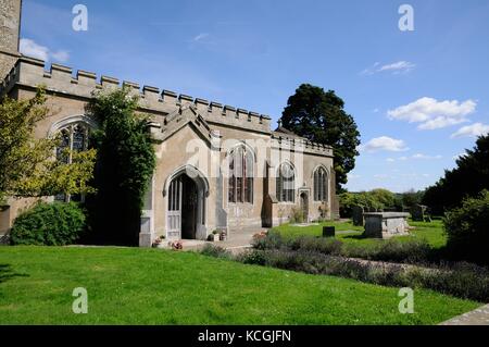 St Peter & St Paul Church, Little Gaddesden, Hertfordshire, standing in a lane outside the village, has many good monuments. Stock Photo