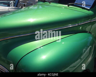 Green hood and sun light Stock Photo