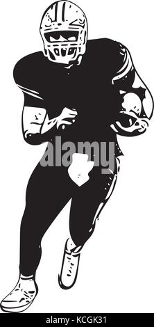 American football player illustration with abstract background Stock Vector