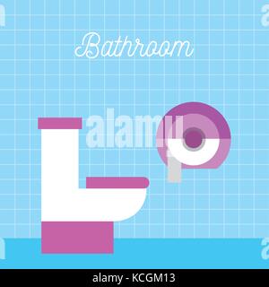 bathroom toilet and paper towel dispenser on wall Stock Vector