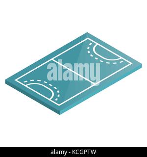 Icon playground handball. Design element of sports objects. Flat 3d isometric style, vector illustration. Stock Vector
