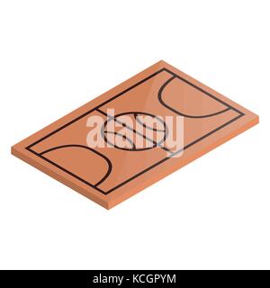 Icon playground basketball. Design element of sports objects. Flat 3d isometric style, vector illustration. Stock Vector