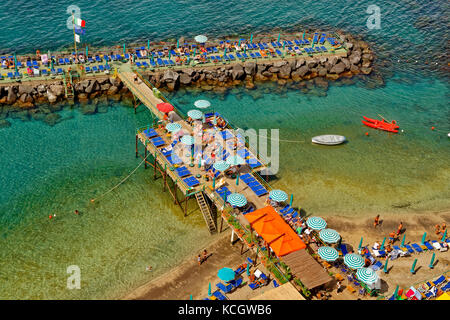 Sunbathing jetty at Sorrento, Bay of Naples, Italy. Stock Photo