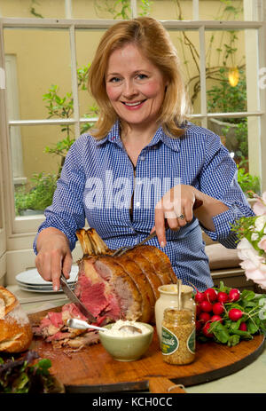 Food writer Xanthe Clay in her house in Bristol. Stock Photo