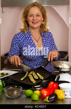 Food writer Xanthe Clay in her house in Bristol. Stock Photo