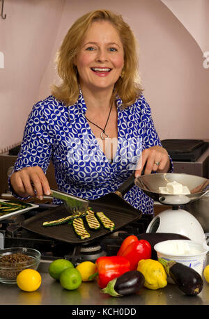 Food writer Xanthe Clay in her house in Bristol. Stock Photo