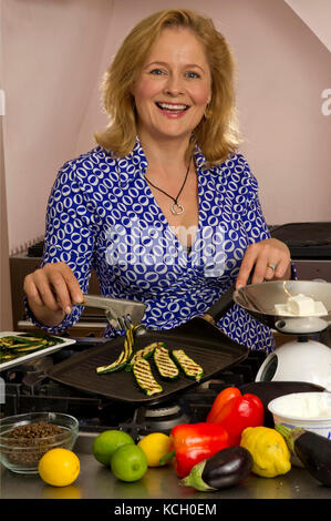 Food writer Xanthe Clay in her house in Bristol. Stock Photo