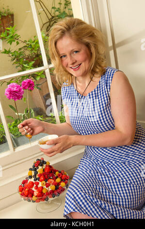 Food writer Xanthe Clay in her house in Bristol. Stock Photo