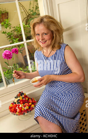 Food writer Xanthe Clay in her house in Bristol. Stock Photo