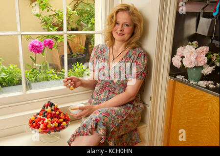 Food writer Xanthe Clay in her house in Bristol. Stock Photo