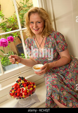 Food writer Xanthe Clay in her house in Bristol. Stock Photo