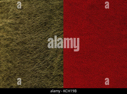 Set of glitter grained olive and strong red leather textures Stock Photo