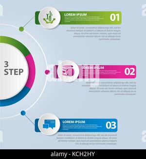 Vector illustration. Template with a circle divided into half and three parts for infographics, business, presentations, web design, the concept of la Stock Vector