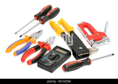 collection tools isolated on white background Stock Photo