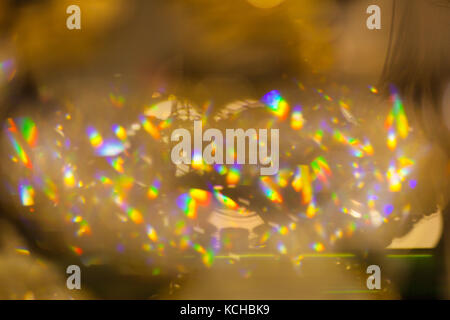 The texture of shiny gold blurred bokeh Stock Photo