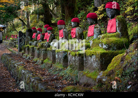 Jizo (Bodhisattva) statues in Kanmangafuchi Abyss in Nikko, Japan Stock Photo