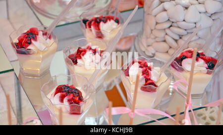 Picture of a birthday Cupcakes in a plastic cans Stock Photo