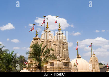 BAPS Shri Swaminarayan Mandir Hindu temple building, Nairobi, Kenya Stock Photo