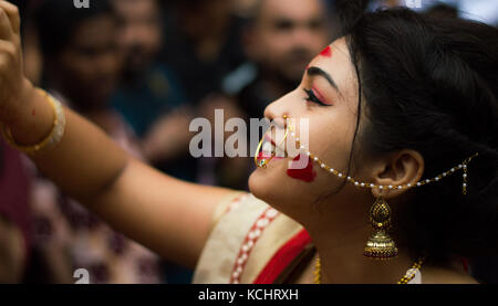 Sindur Khela In Durga Puja Stock Photo